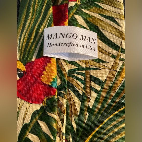 Tropical Parrot Cotton Tie by Mango Man - Picture 2 of 3